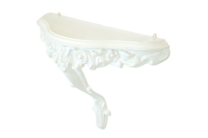 Mensola Consolle Barocca Shabby Chic – Finto Vintage In Resina, Argento, Cm 38,5x15,5x20