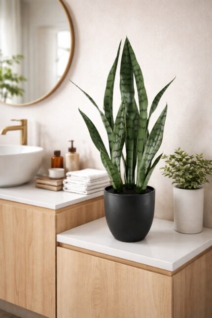 SANSEVIERIA ARTIFICIALE PIANTA GRASSA SINTETICA FINTA DA ARREDAMENTO FOGLIE PVC